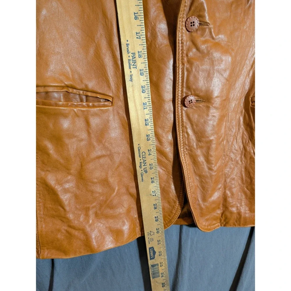 London Fog  Brown Leather Blazer Men's Size‎ 42 Reg